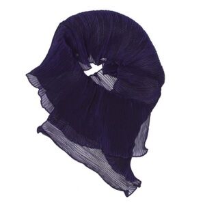 Vintage MMF Mary McFadden royal purple pleated Hollywood neck scarf
